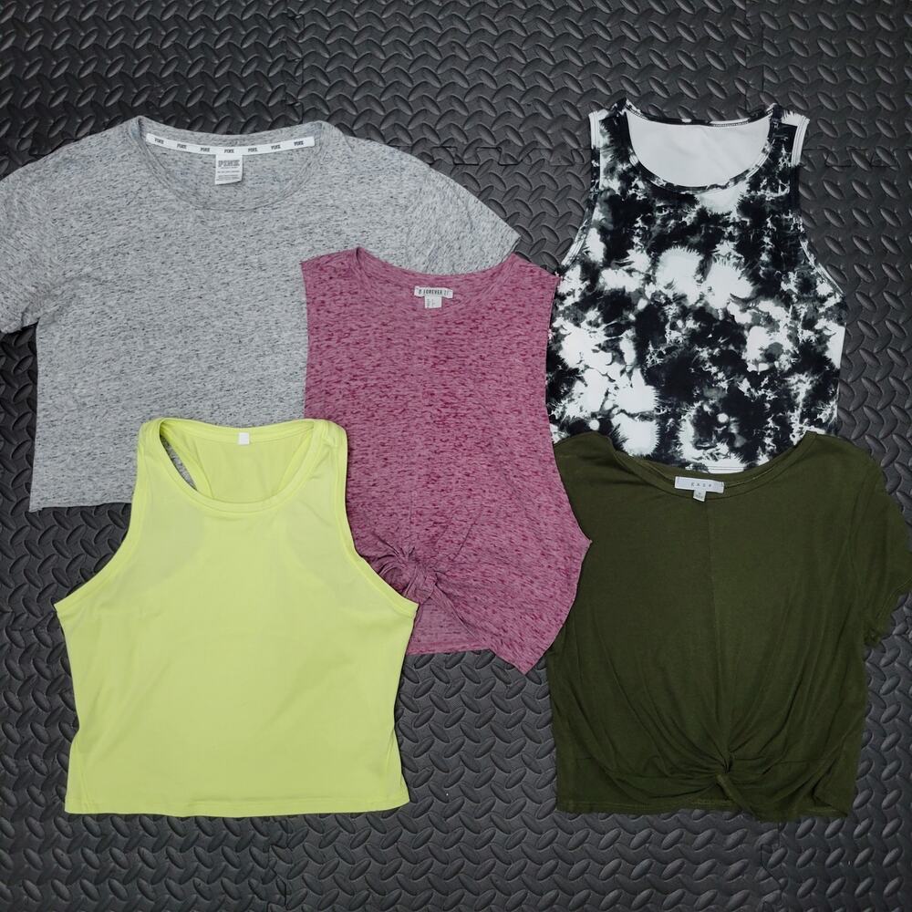 Womens Crop Top Lot Small PINK Forever 21 Gaze Yogalicious Balance Collection